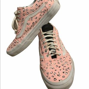 Vans Custom Painted Pink Leopard Skater Shoes
